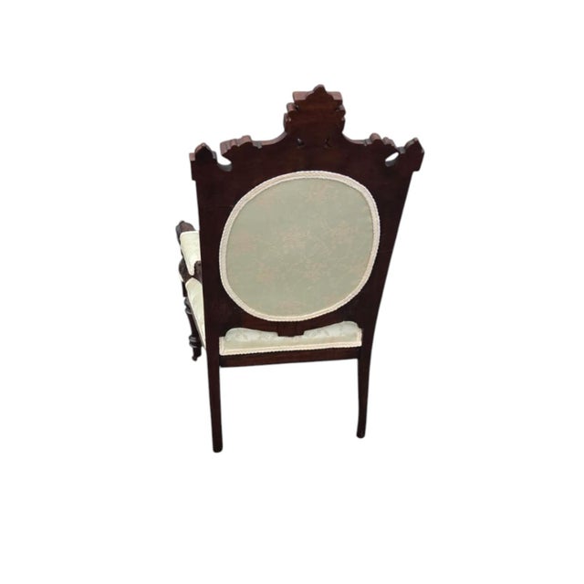 Wood 19th Century American Victorian Walnut Bedroom Chair Attributed to John Jeliff For Sale - Image 7 of 7