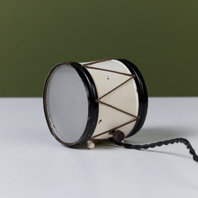 Cream 1930s Petite Drum Lamp by Lurelle Guild for Chase Brass & Copper Co. For Sale - Image 8 of 10