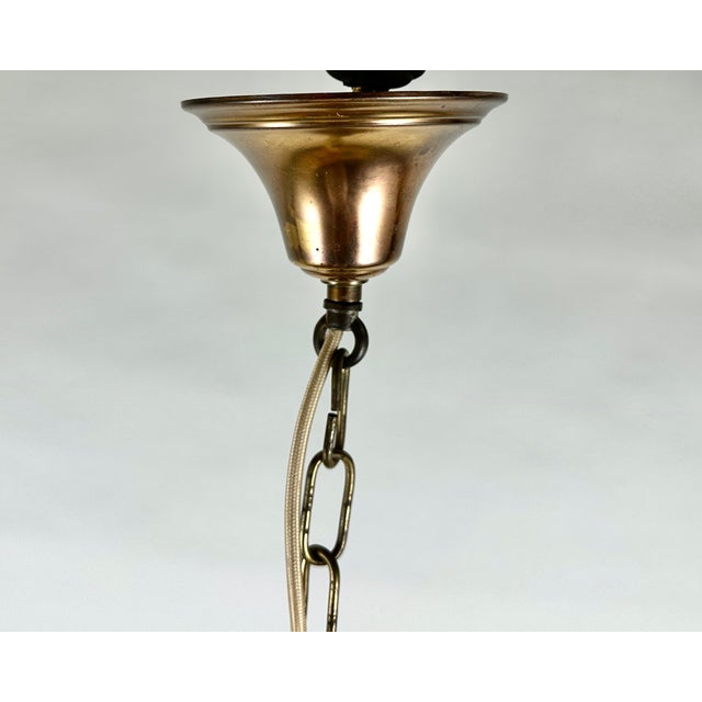 Gold Hollywood Regency Brass Palm Chandelier from S. A. Boulanger, Belgium, 1970s For Sale - Image 8 of 9