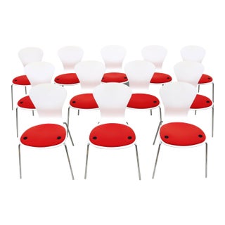 Modern Ross Lovegrove for Knoll Sprite Armless Stacking Dining Chairs, Set of 12 For Sale