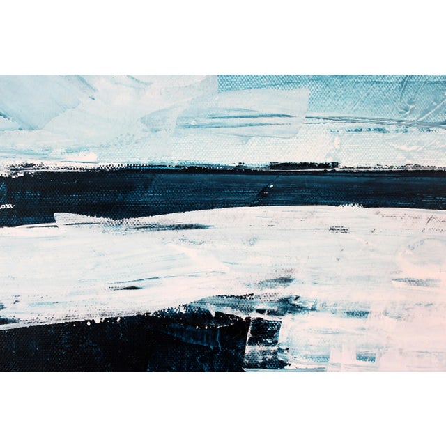 "Bleu 1" Contemporary Original Abstract Mixed-Media Painting by Jakki Jandrell For Sale In Los Angeles - Image 6 of 7