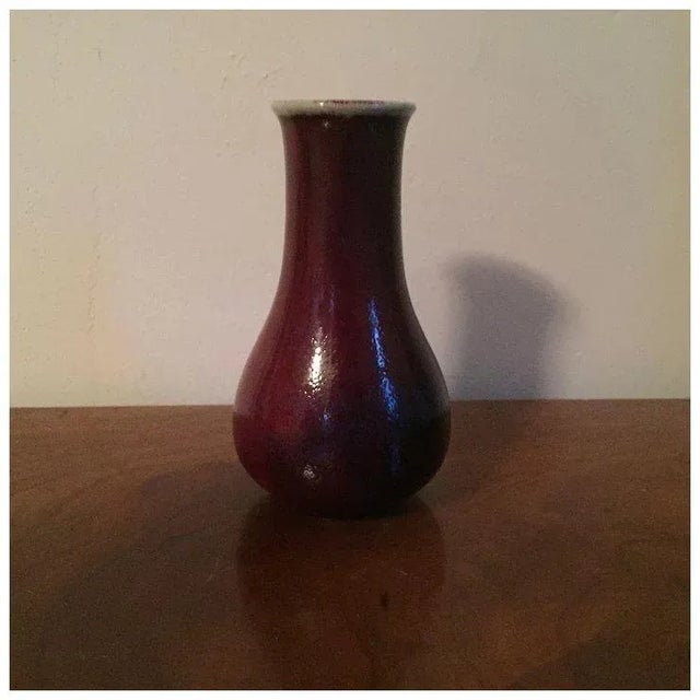 Early 20th Century Chinese Porcelain Sang De Boeuf Oxblood & Celadon Flambe Glaze Bottle Shape Vase - Late Qing For Sale - Image 5 of 11