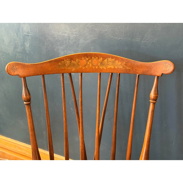 Hitchcock Mid 20th Century Pair of Signed L. Hitchcock Stenciled Harvest Side Chairs For Sale - Image 4 of 8