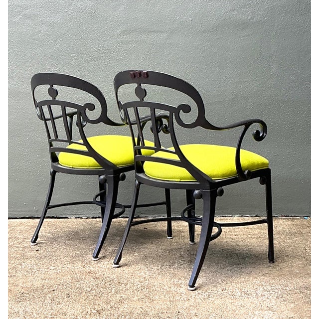 After Veneman Aluminum Armchairs in Ralph Lauren “Salt Marsh” - Pair For Sale - Image 15 of 18