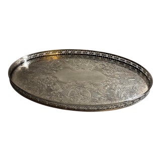 Barker Ellis Silverplate Gallery Tray For Sale