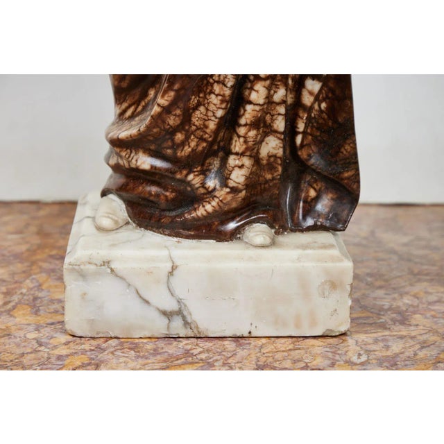 Figurative 1900's Alabaster Sculpture of Dante, circa 1910 For Sale - Image 3 of 7