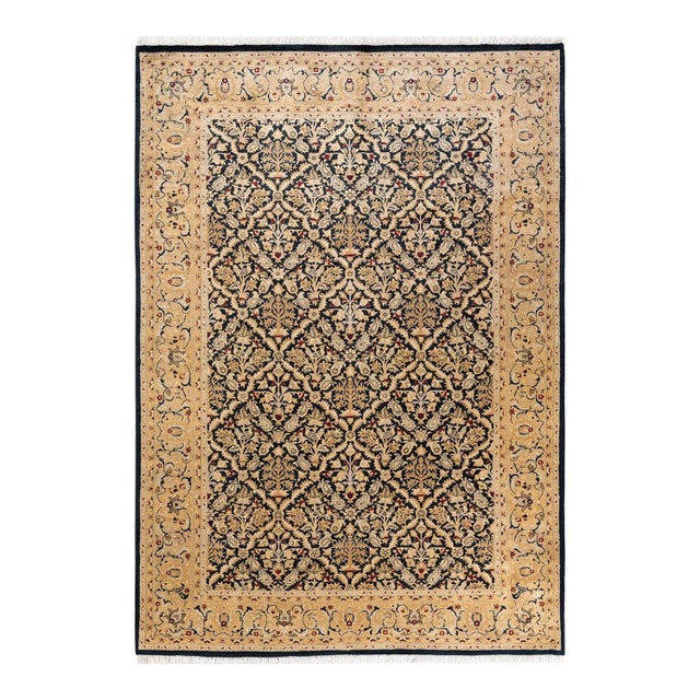Black Mogul, One-of-a-Kind Hand-Knotted Area Rug in Black, 6' 1" x 8' 8" For Sale - Image 8 of 8