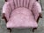 Vintage Pink Floral Channel Back Upholstered Chair For Sale - Image 4 of 13