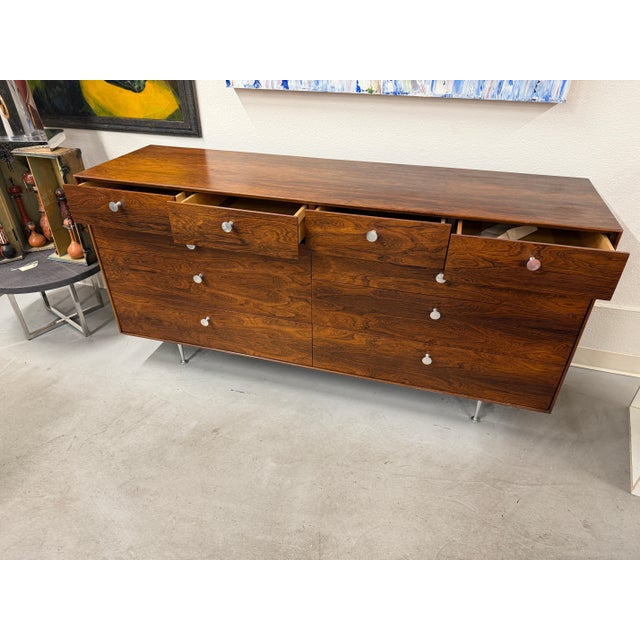 1970’s George Nelson Rosewood Thin Edge Long Dresser For Sale In Palm Springs - Image 6 of 18