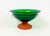 Mid-Century Modern Emerald Green Frosted Glass and Terracota Pedestal Bowl, 1950s For Sale - Image 13 of 13