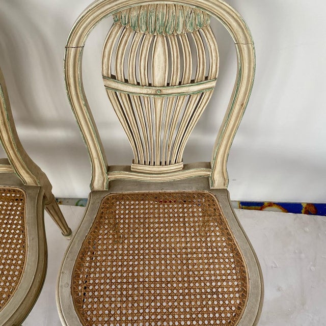 4 Painted Balloon Back Chairs Chairish