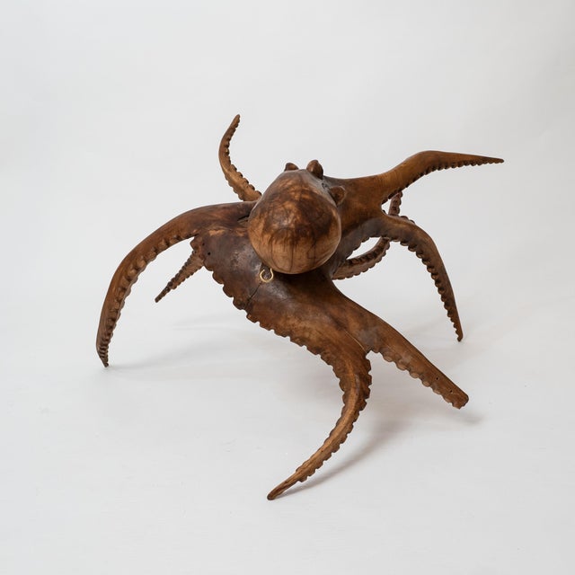 1990s Monumental Hand-Carved Balinese Suar Wood Octopus Sculpture For Sale - Image 12 of 17