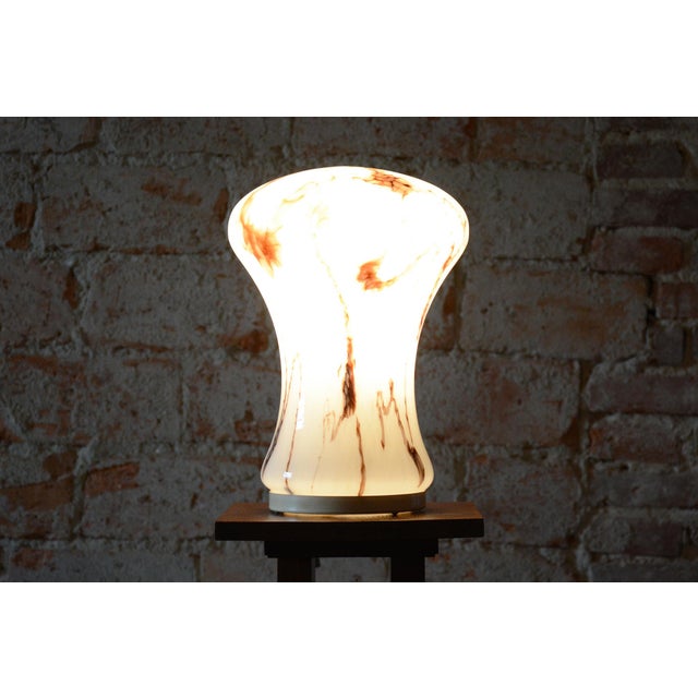 Mid-Century Modern Table Lamp with Marbled Glass, Czech, 1960s For Sale - Image 6 of 11
