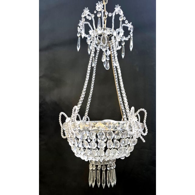Crystal Basket Chandelier, 1890s For Sale - Image 9 of 10