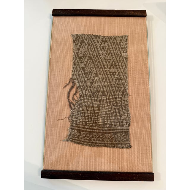20th Century Antique Framed Handwoven Textile Fragment From Laos or Thailand For Sale - Image 4 of 7