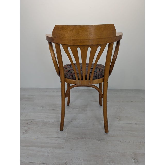 Wood Ton Chair with Curved Armrests, 1960s For Sale - Image 7 of 13