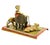 Metal Orientalist Polychrome Bronze Pharaoh Sculpture with Lionesses For Sale - Image 7 of 13