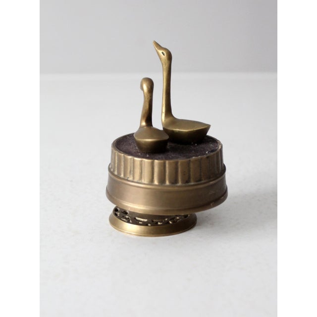 Metal Vintage Brass Music Box For Sale - Image 7 of 11