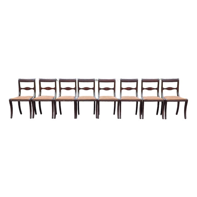 1960s Set of 8 Duncan Phyfe Style Mahogany Dining Chairs Attributed to Pennsylvania House For Sale