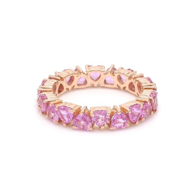 Natural 2.93 cts pink sapphire heart ring in 14k gold For Sale - Image 14 of 18