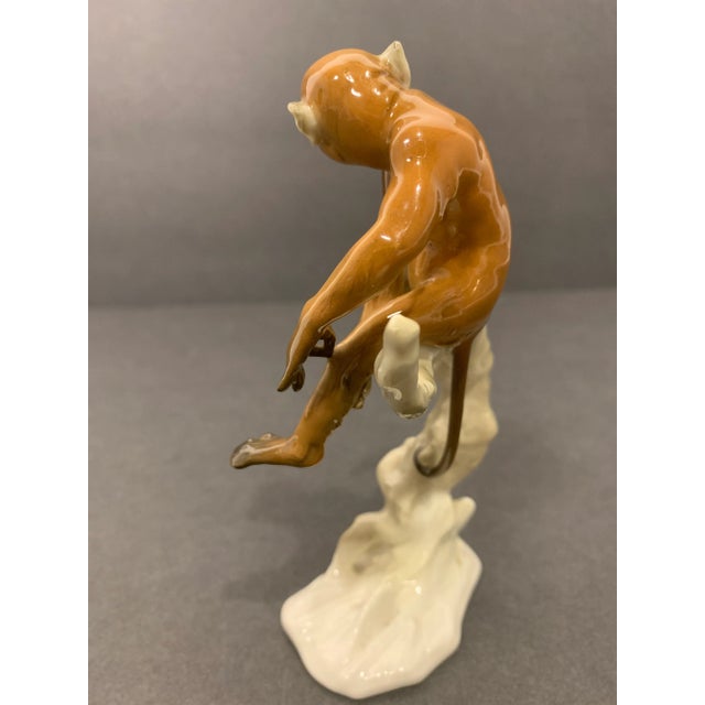 Hutscheneruther 1950s Hutschenreuther Porcelain Monkey Figurine For Sale - Image 4 of 9