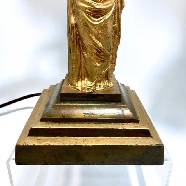 Goddess Fortuna Gilt Triple Candelabra Girandole Lamp For Sale - Image 10 of 12