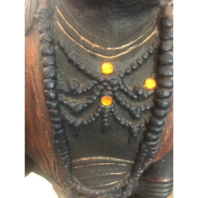 Metal 4.5 Foot Tall Mid 20th Century Quan Yin Stone Floor Lamp For Sale - Image 7 of 12