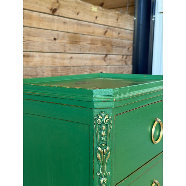 Custom Painted Tropical Parrot Decoupage Lingerie Chest or Tall Nightstand For Sale - Image 4 of 12
