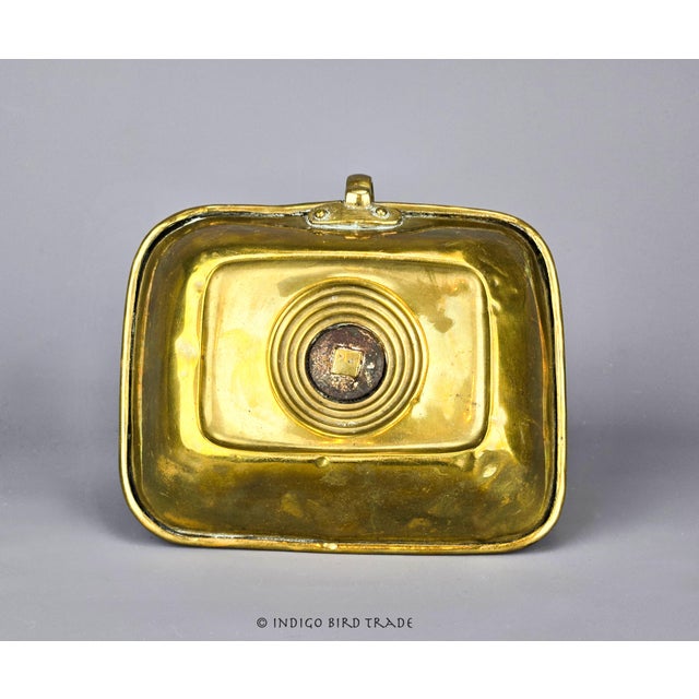 Antique Brass Push Up Chamberstick Candle Holder With Deep Drip Tray and Handle For Sale In Greenville, SC - Image 6 of 7