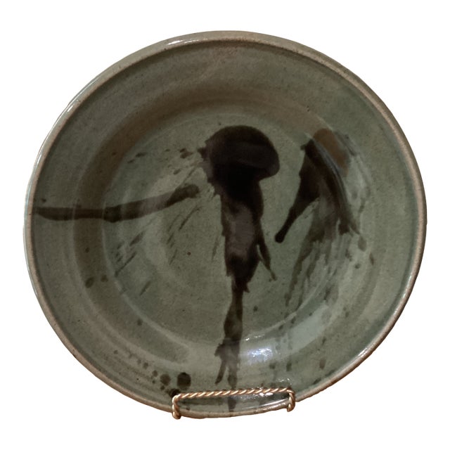 Late 20th Century Large & Heavy Studio Pottery Modern Glazed Centerpiece Platter/Bowl Signed and Dated For Sale
