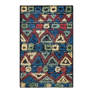 Modern Hand-Knotted Area Rug - Black, 5' 1" x 7' 10" For Sale