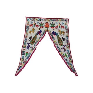 Embroidered Ganesha Window Valance For Sale