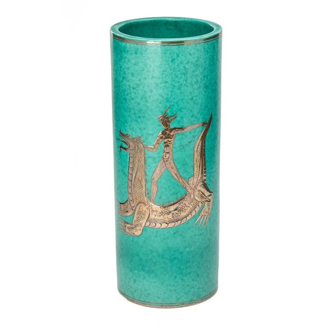 1960s Argenta Vase by Wilhelm Kåge for Gustavsberg, 1960s For Sale - Image 5 of 5