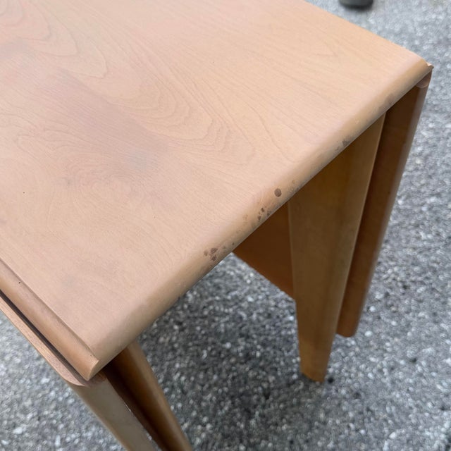 Brown Mid Century Modern M166 Drop Leaf Dining Table by Haywood Wakefield For Sale - Image 8 of 12