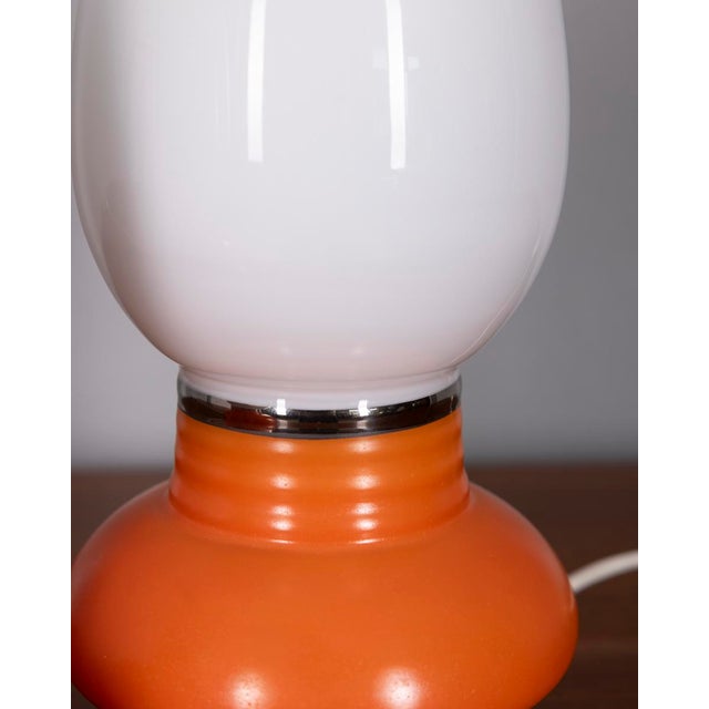 Orange Vintage Italian Glass Table Lamps, 1970s, Set of 2 For Sale - Image 8 of 10