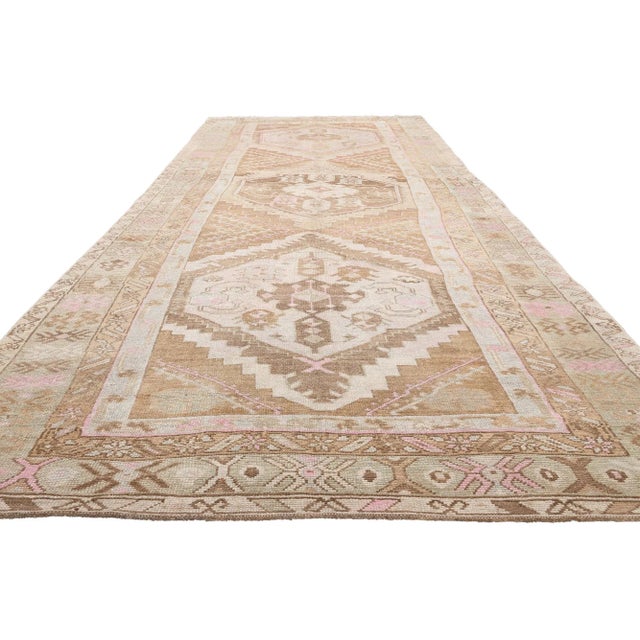 Modern Mid 20th Century Vintage Turkish Oushak Rug, 05'03 X 15'05 For Sale - Image 3 of 10