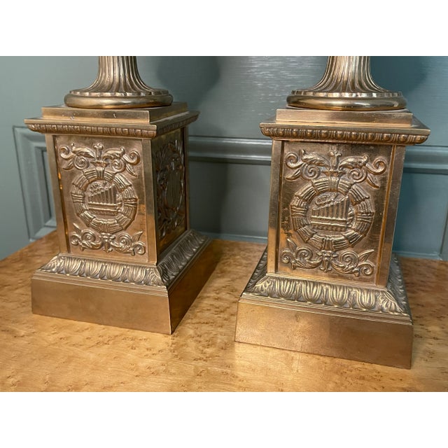 Neoclassical 1800s Gilt Bronze Medici Urns - a Pair For Sale - Image 3 of 11