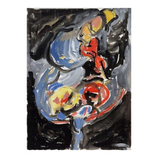 1968 Jacques Endzel the Cello Player Watercolor For Sale