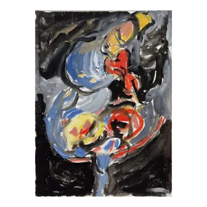 1968 Jacques Endzel the Cello Player Watercolor