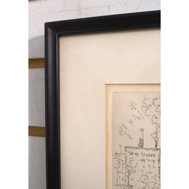 Pair Salvatore Pinto Framed Matted & Signed City Etchings For Sale - Image 11 of 12
