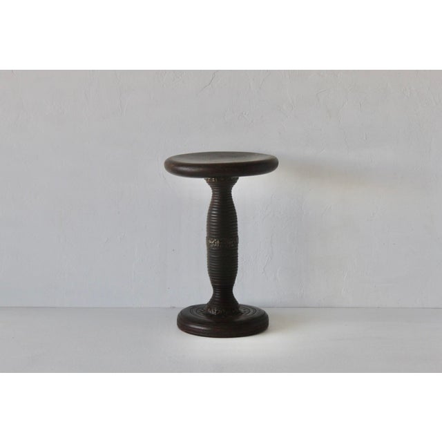 Wood French Style Mid-Century Turned Pedestal Stool Plant Stand Vintage Mid-Century For Sale - Image 7 of 17
