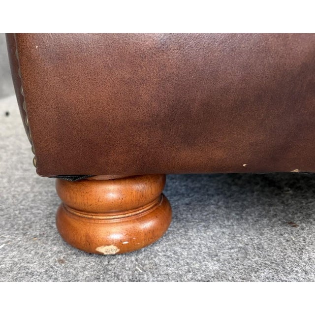 Thomasville Traditional Brown Leather Sofa For Sale - Image 18 of 18