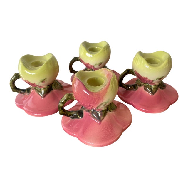 1950s Hull Woodland Candlestick Holders- Set of 4 For Sale