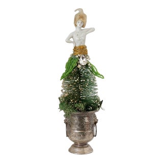 1920s German Porcelain Lady Holiday Tree For Sale