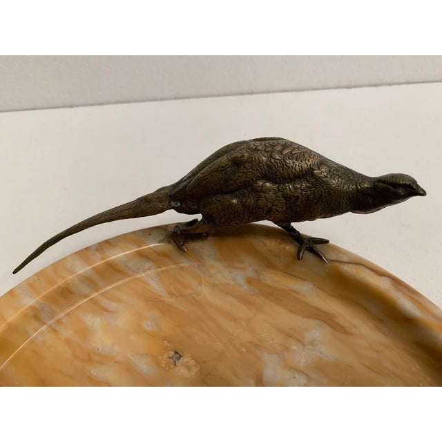 Marble Trinket Tray with Bronze Bird Decor, 20th Century For Sale - Image 4 of 7