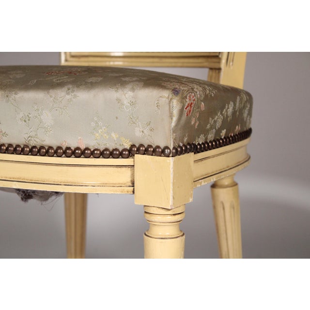 Set of 6 Louis XVI Style Painted Dining Chairs For Sale - Image 10 of 12