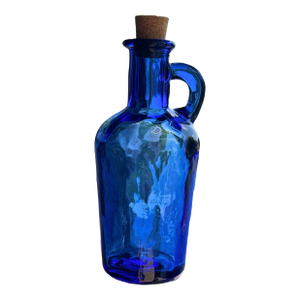 1970s Cobalt Blue Glass Apothecary Cruet