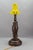 Art Deco Table Lamp with Owl Sculpture and Yellow Glass Lampshade, 1920s For Sale - Image 9 of 18