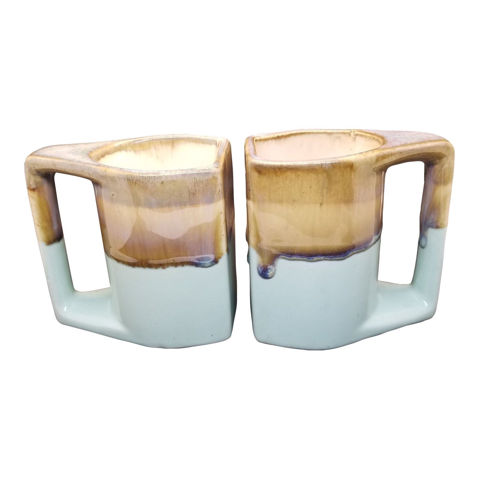 Rodolfo Padilla Vintage Drip Glaze Pottery Mugs Padilla Stoneware, Set