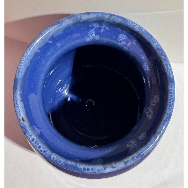 Vintage Bybee Pottery Cobalt Blue Lidded Honey Pot For Sale - Image 10 of 10